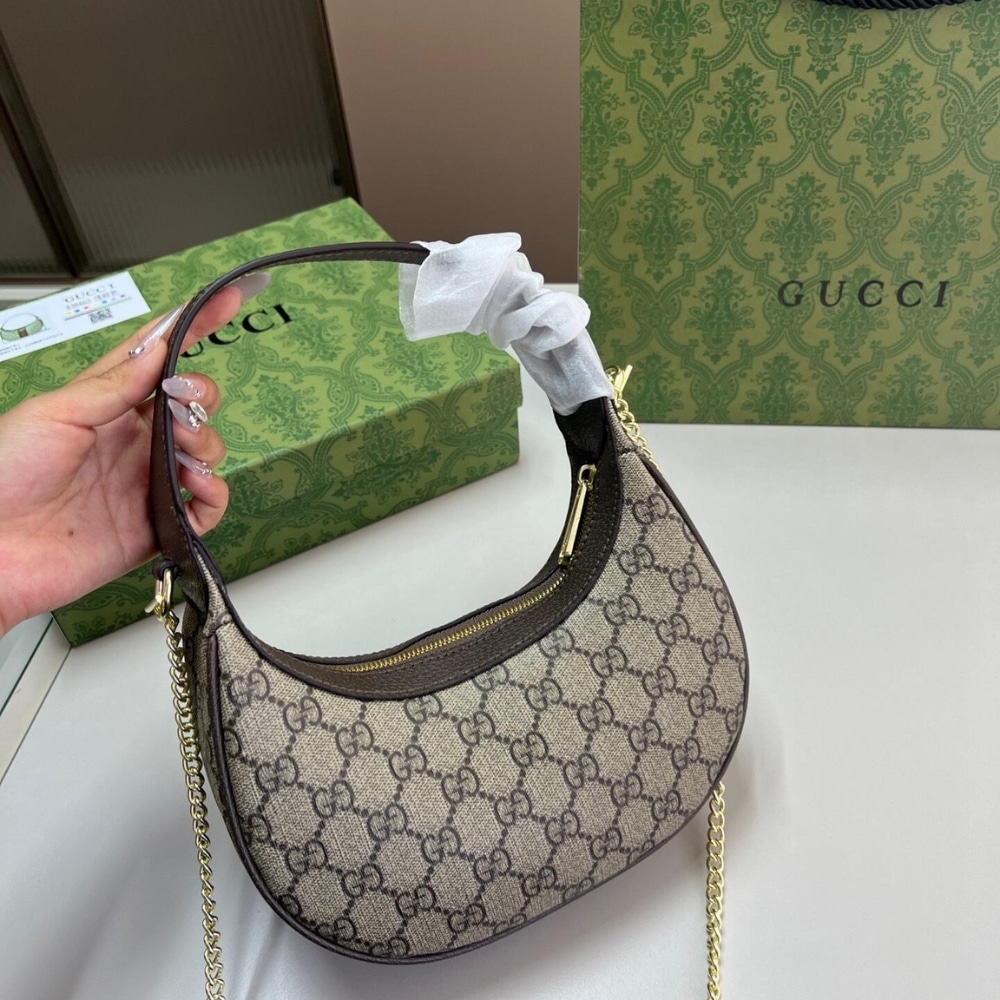 Gucci Ophidia Small Shoulder Bag Beige And Dark Brown Gg Fabric 22Cm 838463 Fae0P 9746 - Image 7