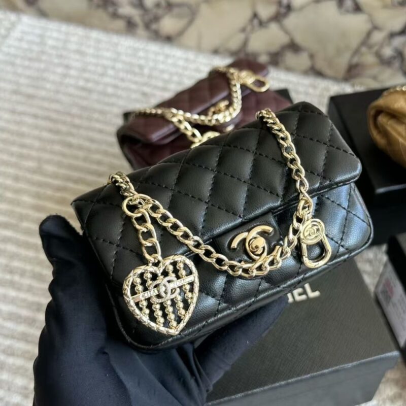 Alternative view of Chanel Classic Mini Bag With Hook Black 12Cm Ap4760 B21221 C3906