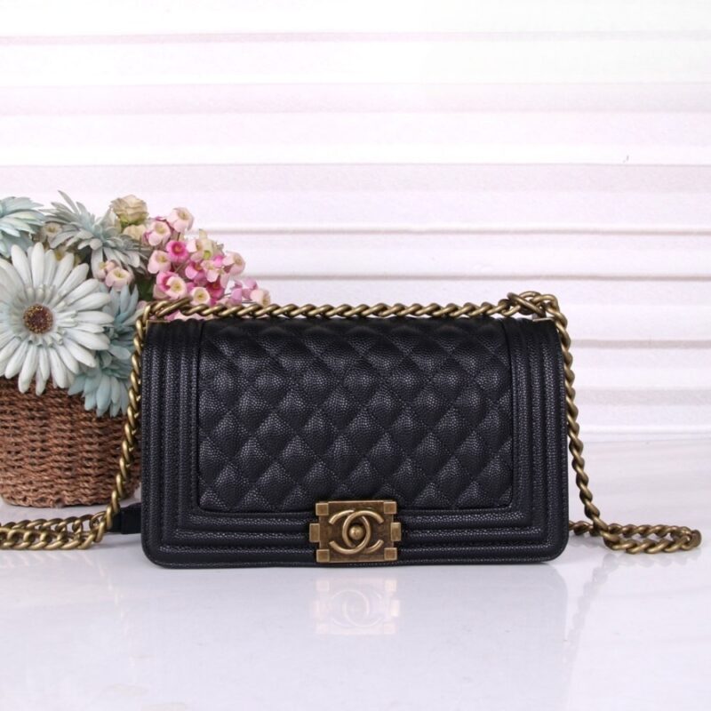 Alternative view of Chanel Medium Boy Bag Black Gold Hardware 25Cm