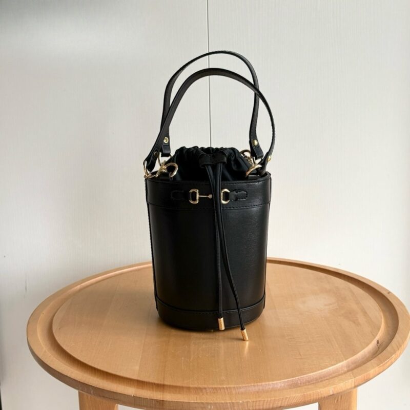 Alternative view of Gucci Horsebit 1955 Small Bucket Bag Black 16Cm 637115 1Dbyg 1000