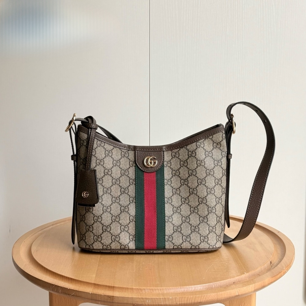 Gucci Ophidia Small Shoulder Bag Beige And Dark Brown 23Cm 836872 Fae0K 9853 - Image 2