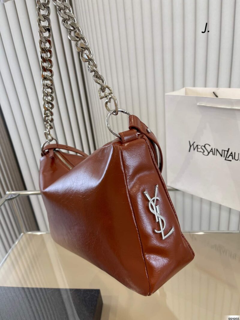 Alternative view of Saint Laurent Smooth Leather Medium Pedro Bag Brown