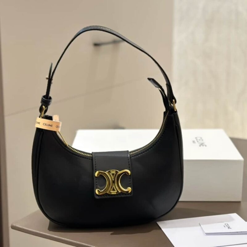 Alternative view of Celine Medium Ava Triomphe Bag In Smooth Black 24Cm 114493Dgq 38No