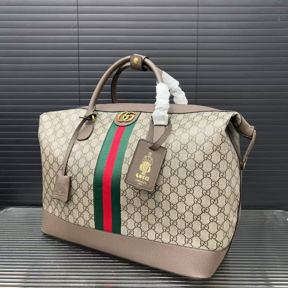 Gucci Savoy Medium Duffle Bag Beige And Dark Brown 43Cm 834469 FAEOI 9746 - Image 2