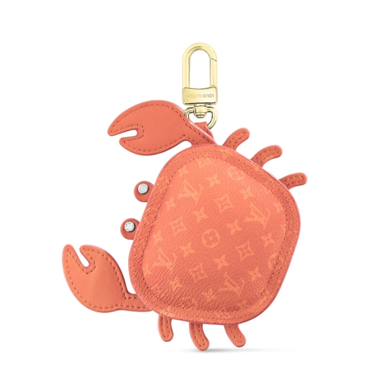 Louis Vuitton Lv Crab Bag Charm Leather And Canvas Orange M01929