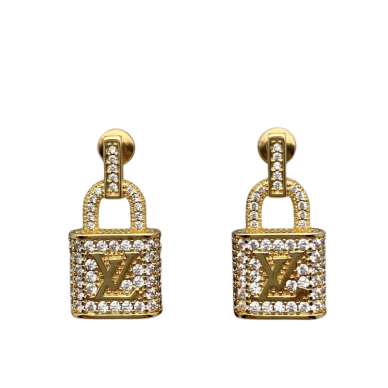 Louis Vuitton Gold Padlock Earrings