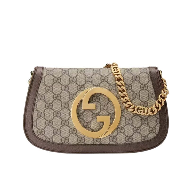 Gucci Blondie Shoulder Bag Beige And Ebony Gg Supreme Canvas 28Cm 699268 K9Gsg 8358