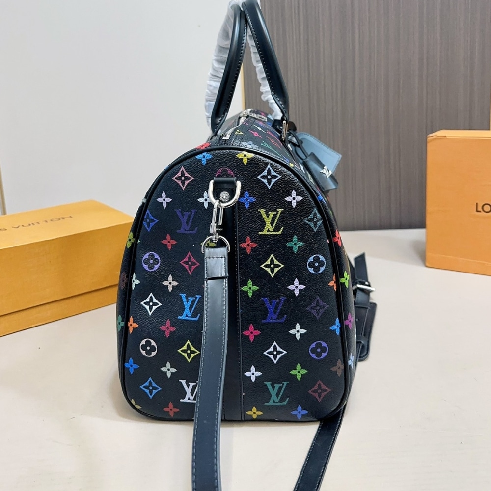Louis Vuitton X Takashi Murakami Keepall Bandoulière 50 Multicolored Black 50Cm M13745 - Image 3