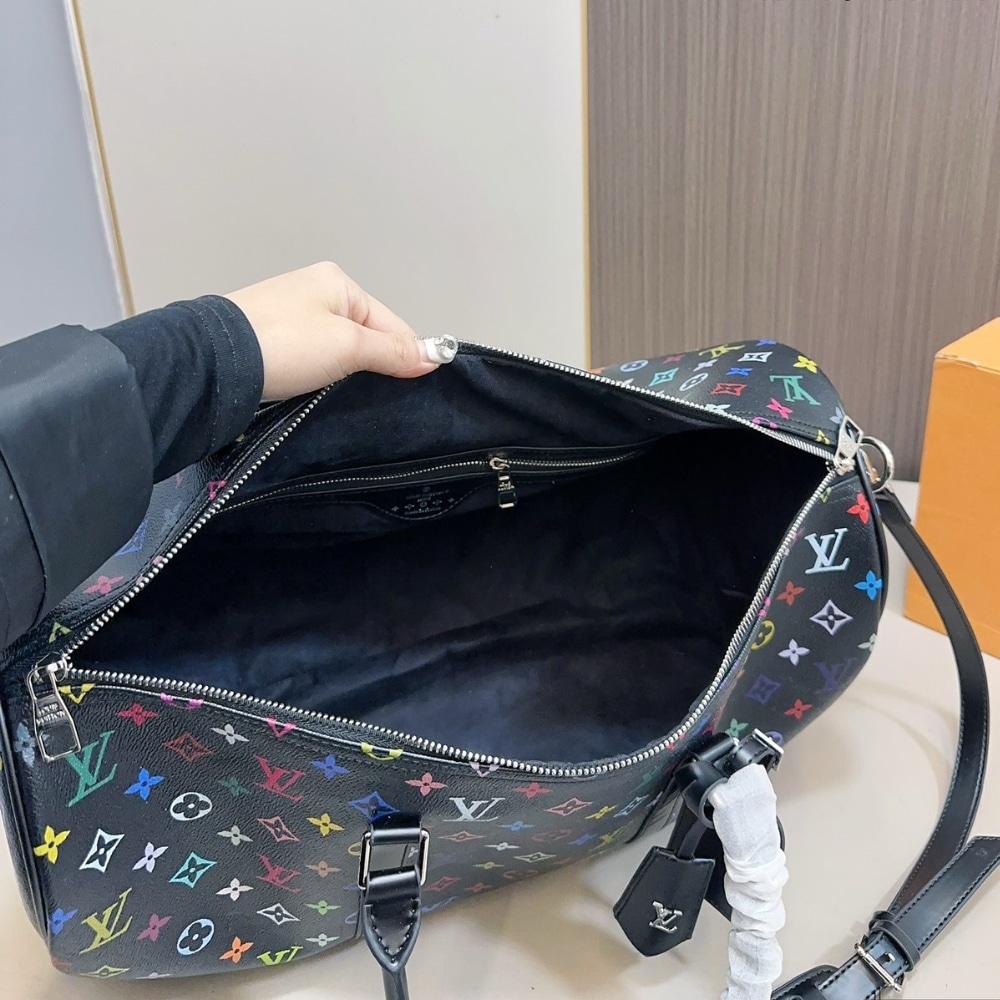 Louis Vuitton X Takashi Murakami Keepall Bandoulière 50 Multicolored Black 50Cm M13745 - Image 6