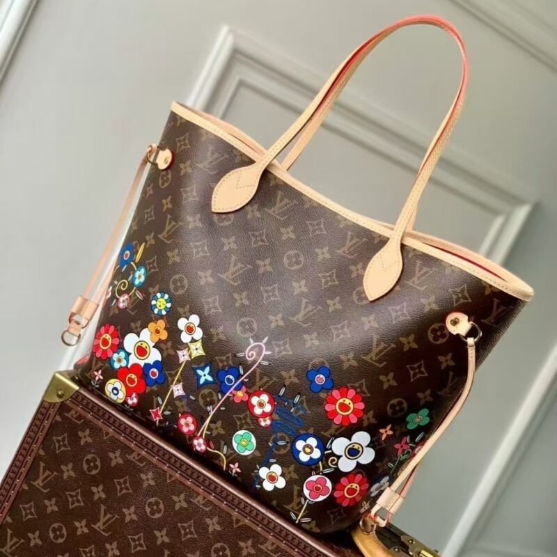 Alternative view of Louis Vuitton X Takashi Murakami Neverfull MM Superflat Brown 32Cm