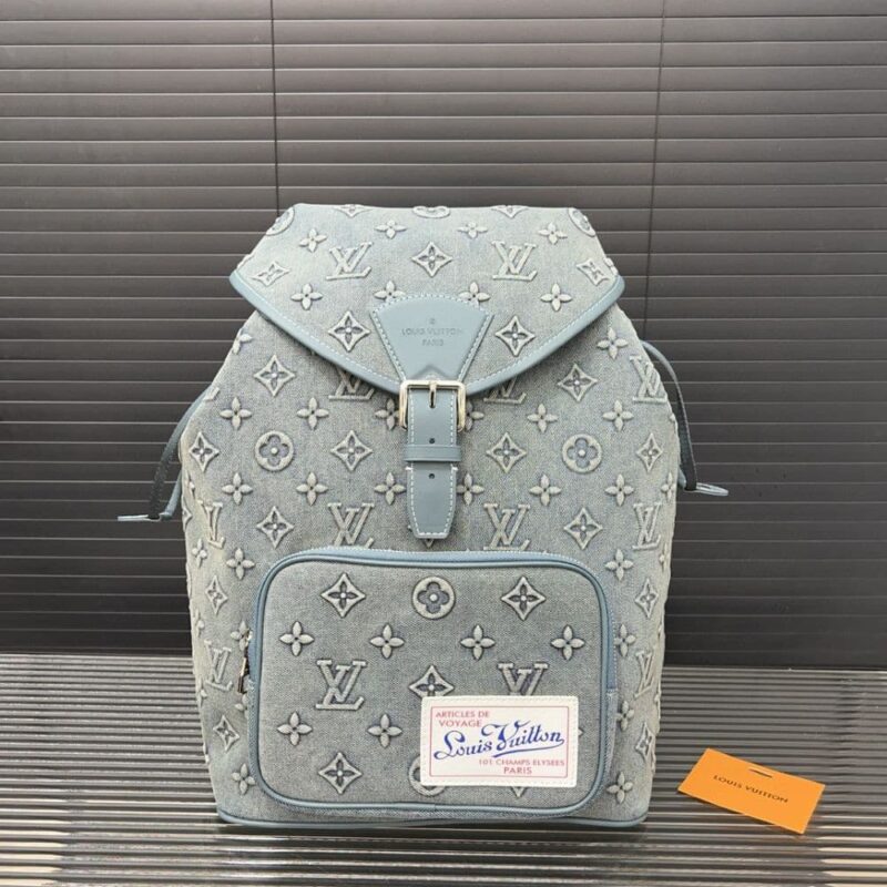 Alternative view of Louis Vuitton Montsouris Backpack Monogram Wash Denim Blue 40Cm M22534