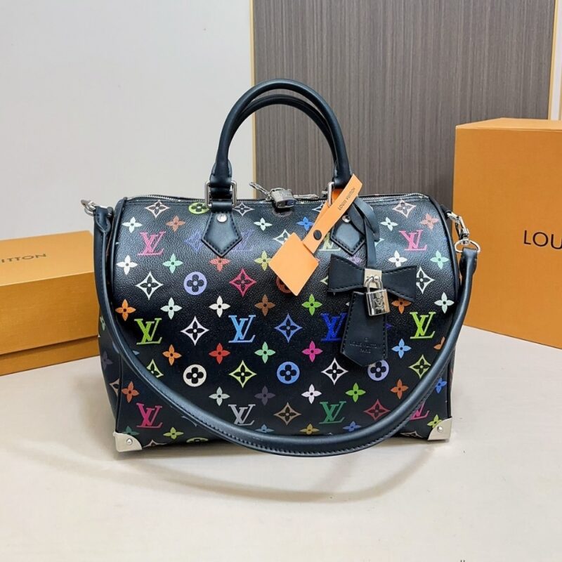 Alternative view of Louis Vuitton X Takashi Murakami Speedy Multicolor And Black 30Cm
