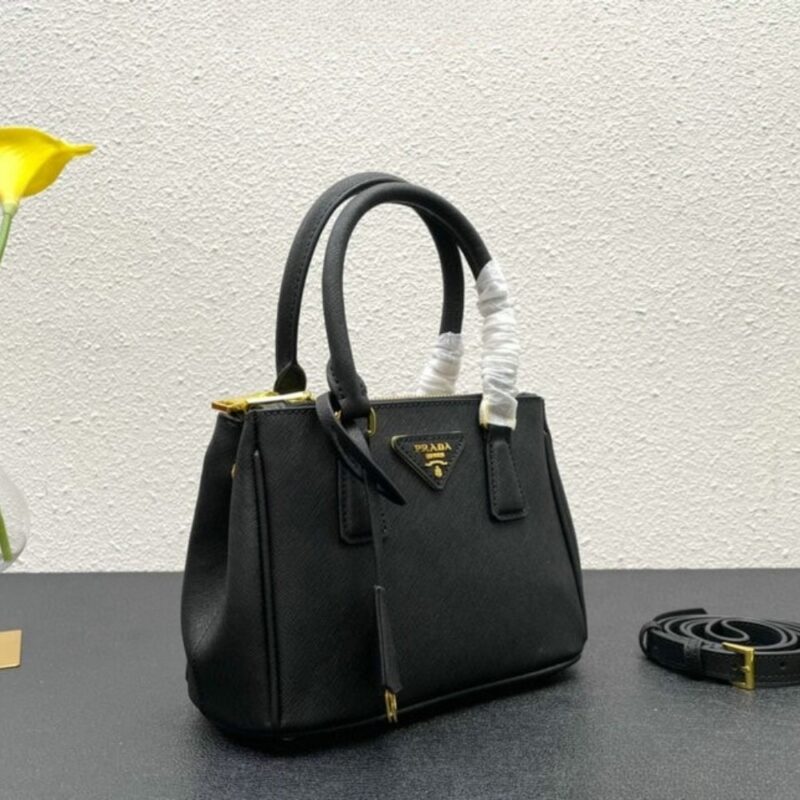 Alternative view of Prada Galleria Saffiano Leather Mini Bag Black 20Cm 1Ba906 Nzv F0002 V Eom