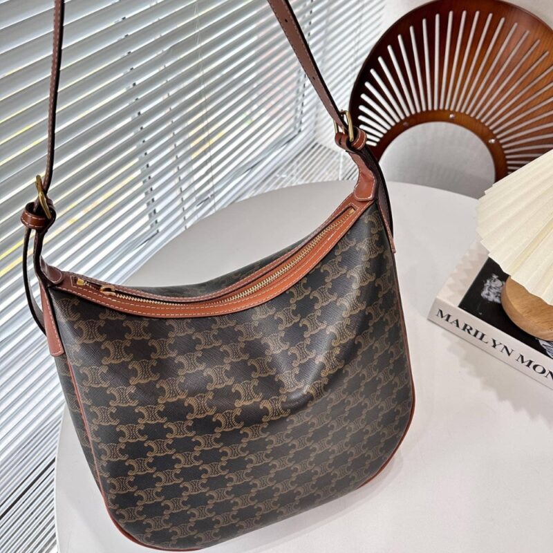 Alternative view of Celine Medium Heloise Bag In Triomphe Canvas Tan 30Cm 114712Fqm 04Lu