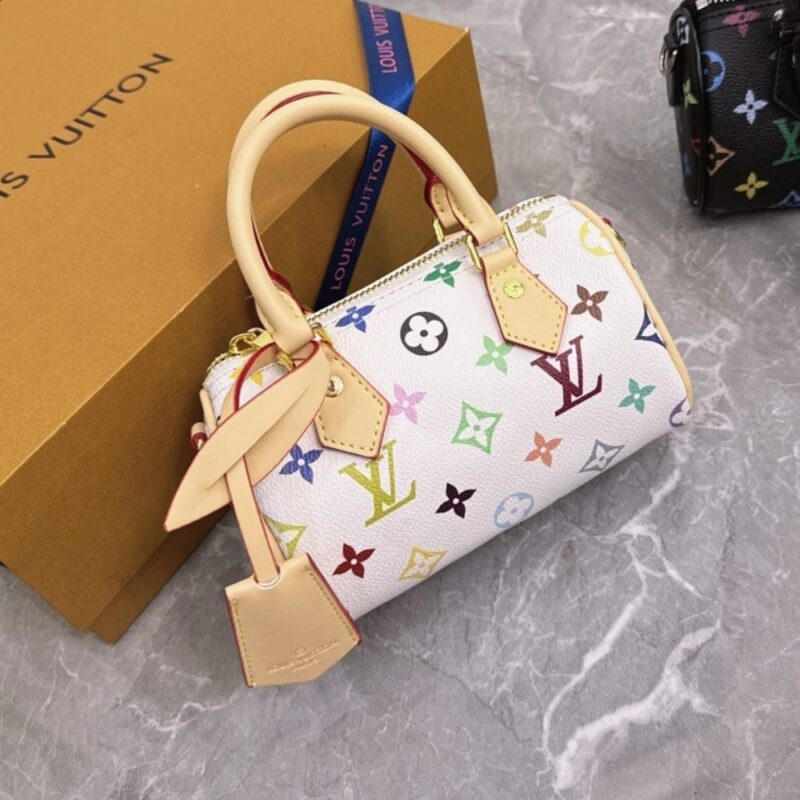 Alternative view of Louis Vuitton X Takashi Murakami Nano Speedy White Multicolored 16Cm