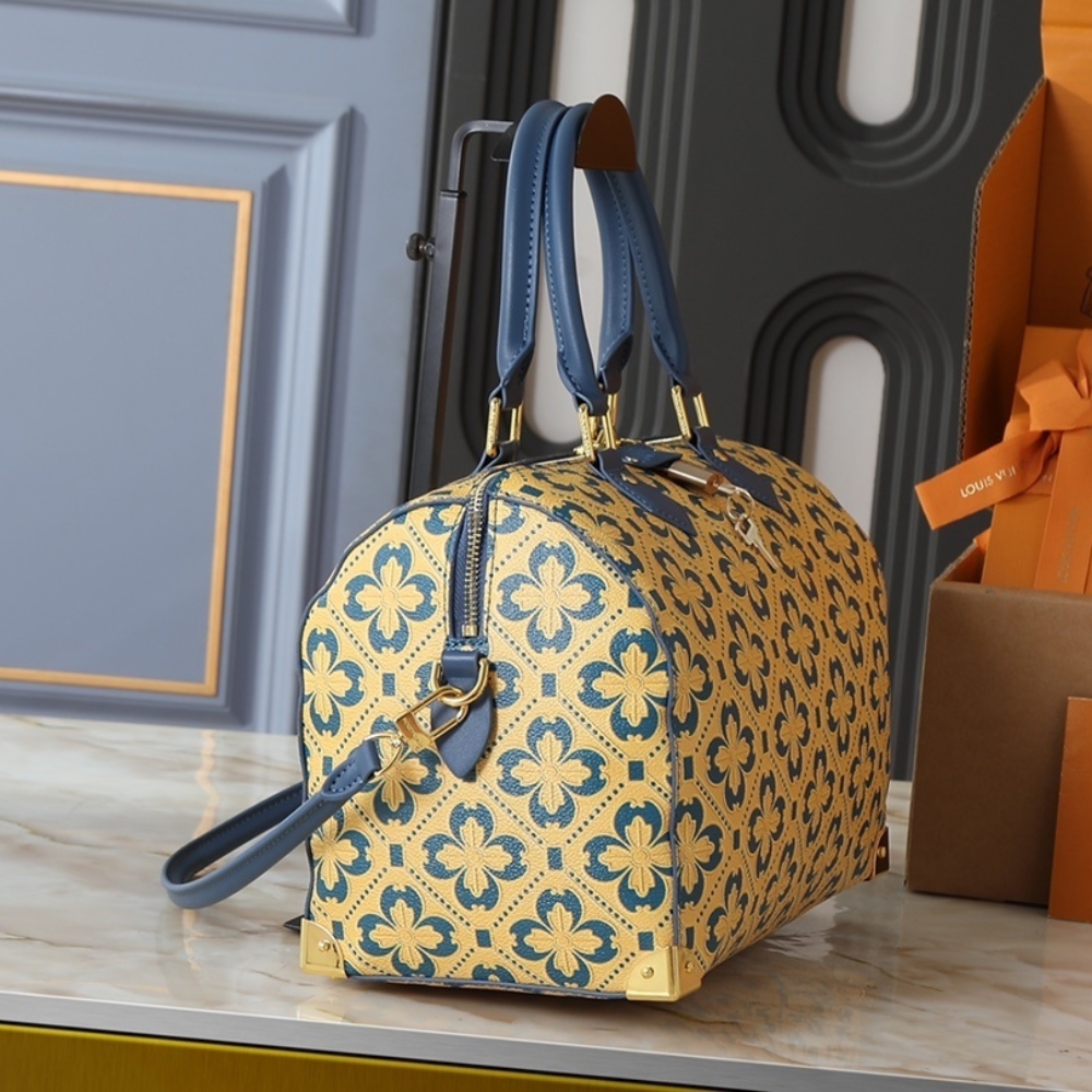 Louis Vuitton Speedy Trunk 25 Blue And Gold 27Cm M27411 - Image 3