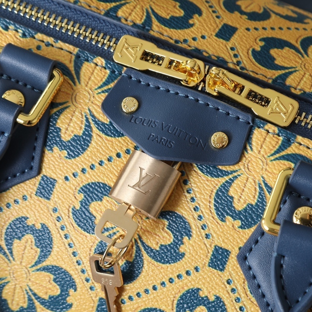 Louis Vuitton Speedy Trunk 25 Blue And Gold 27Cm M27411 - Image 6