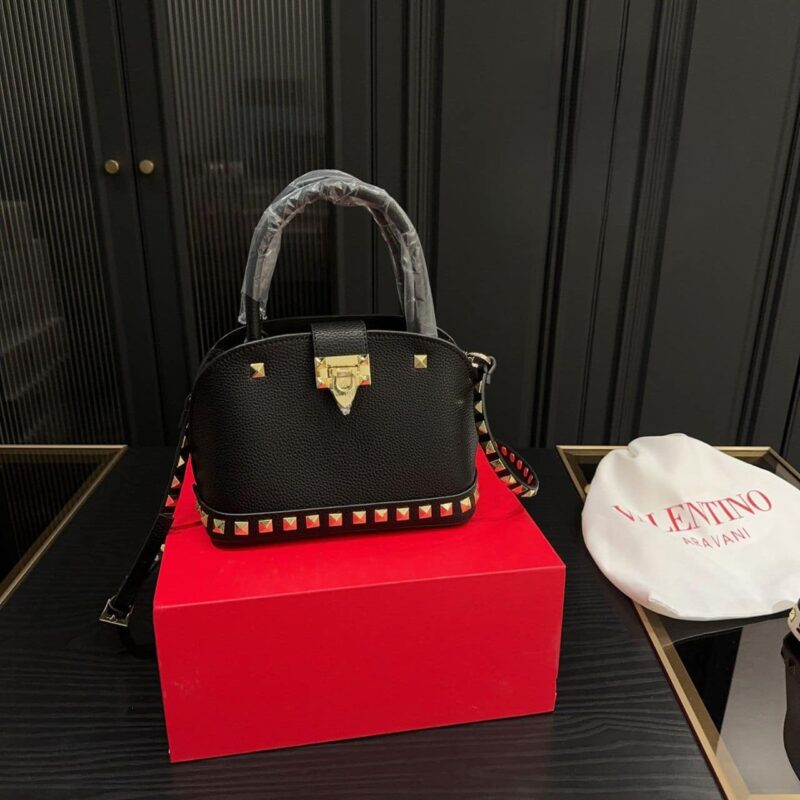 Alternative view of Valentino Garavani Rockstud Handbag In Grainy Black 21Cm