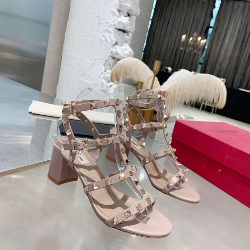 Alternative view of Valentino Garavani Rockstud Ankle Strap Sandal Beige 5W2S0491Vbp P45