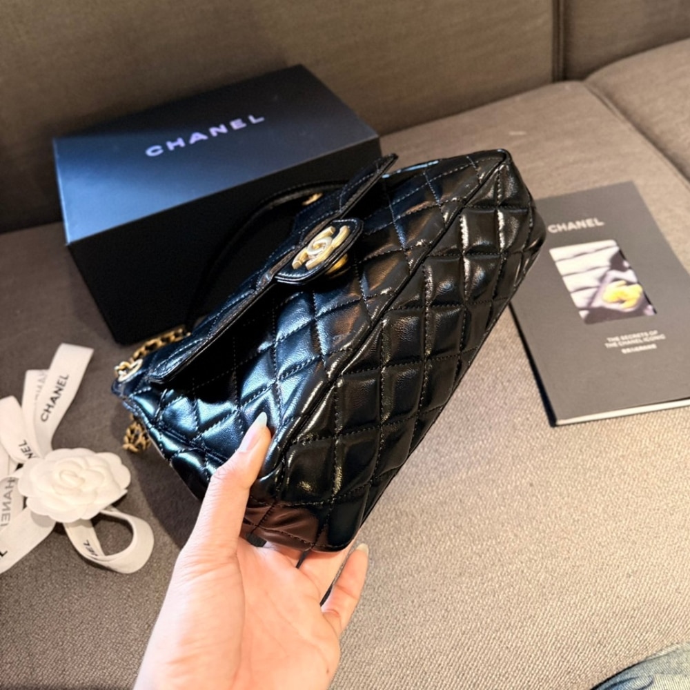 Chanel Small Hobo Bag Gold Black 20cm AS3710 B09746 94305 - Image 10