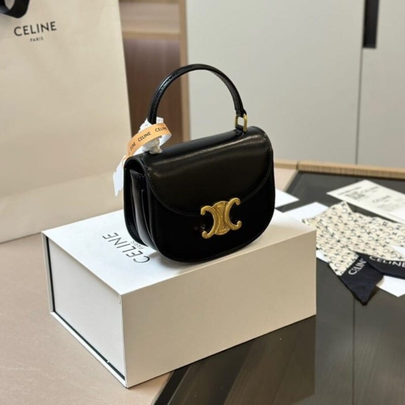 Alternative view of Celine Mini Besace Clea In Shiny Black 15Cm 10L063Etz 38No