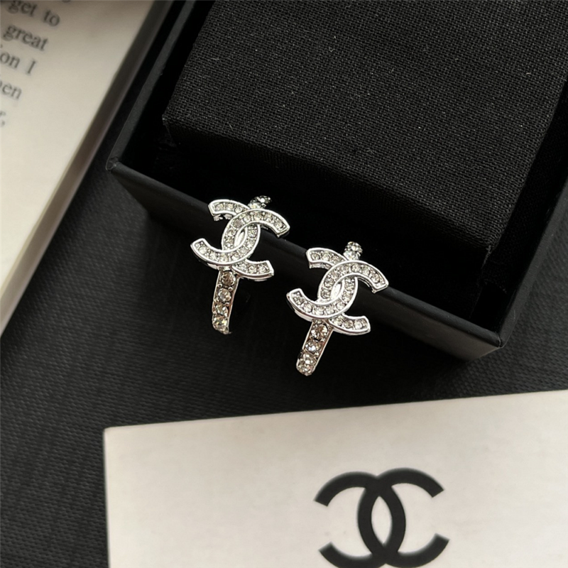 Alternative view of Chanel Cc Mark Hoop Earrings In Silver Abf729 B20574 U0939