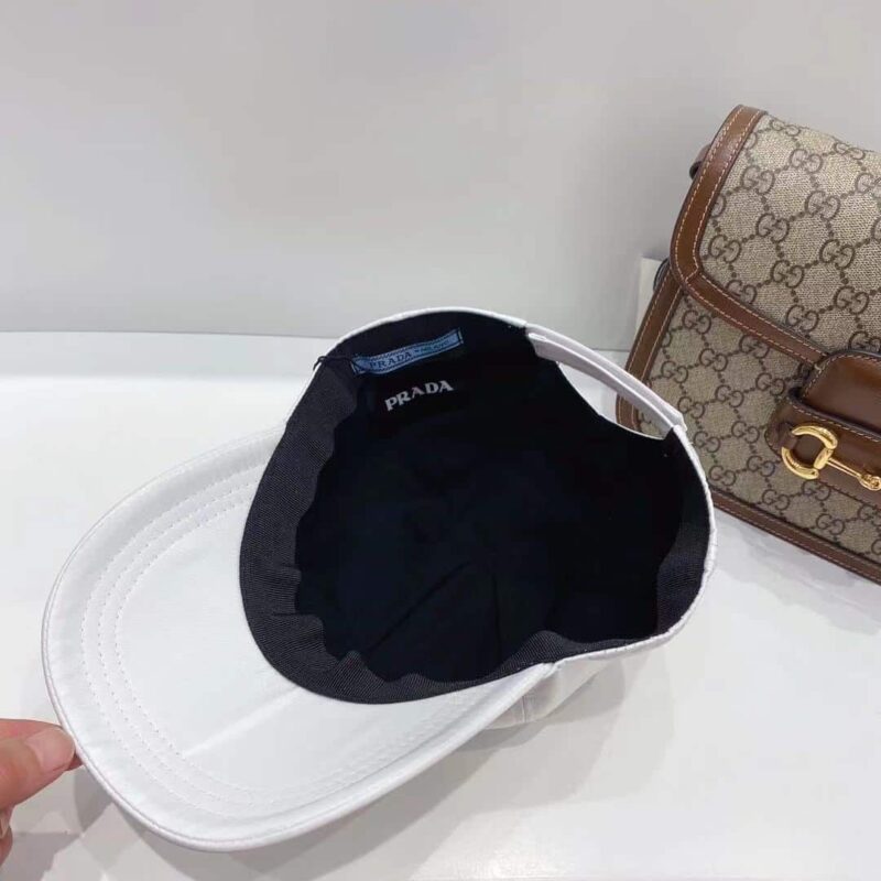 Alternative view of Prada Yellow Logo Baseball Cap White