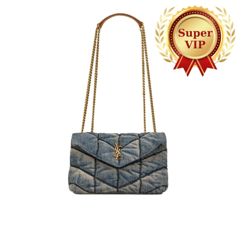 [Super Vip 1:1] Saint Laurent Puffer Toy In Denim 28Cm 7593372Pt674575