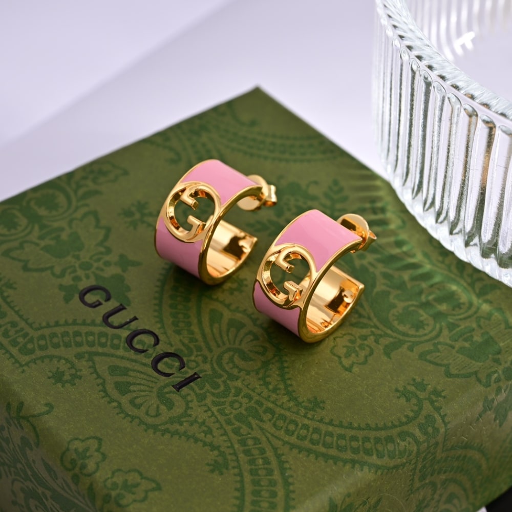 GIFT SET: GUCCI APHRODITE SHOULDER BAG PINK And BLONDIE ENAMEL HOOP EARRINGS - Image 4