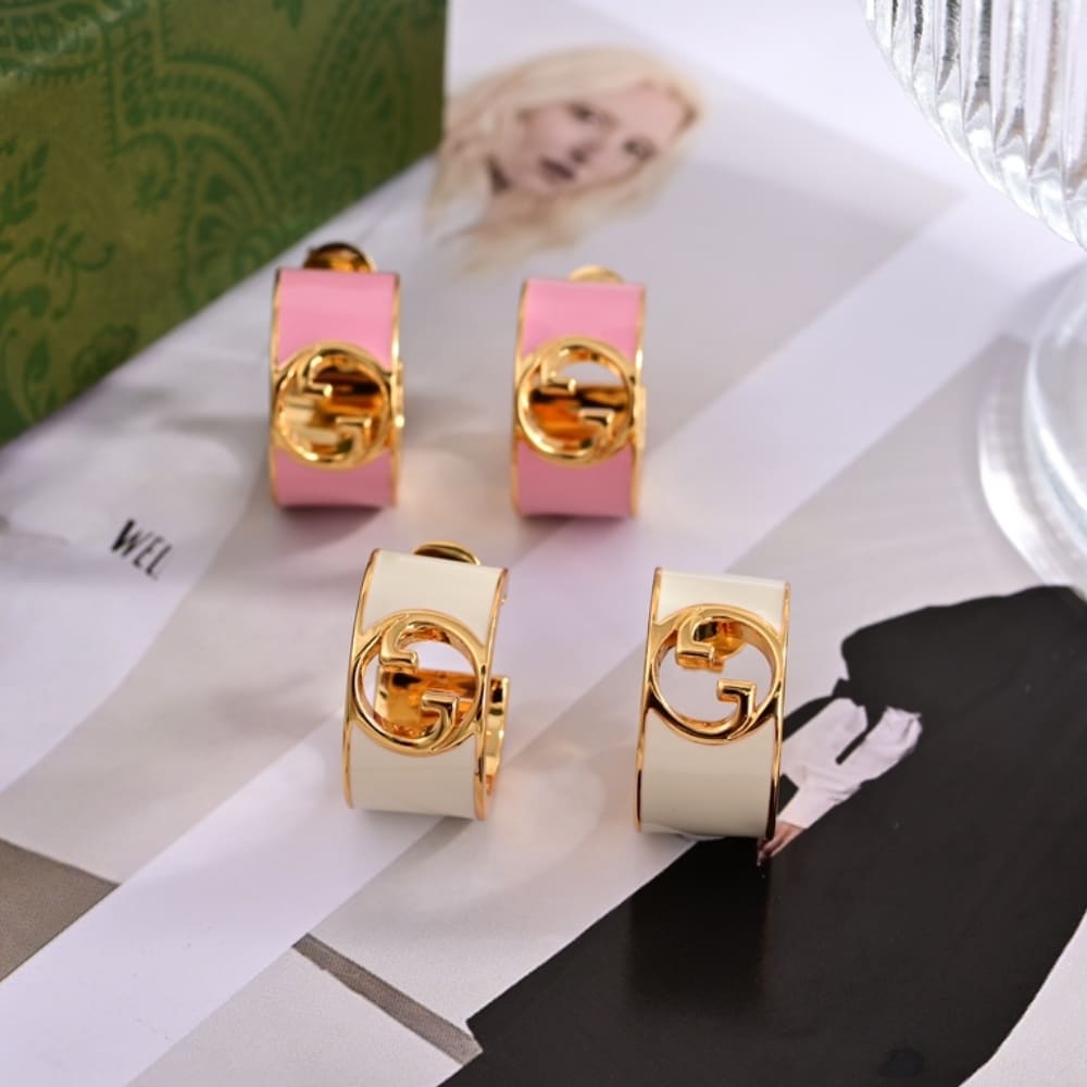 GIFT SET: GUCCI APHRODITE SHOULDER BAG PINK And BLONDIE ENAMEL HOOP EARRINGS - Image 6