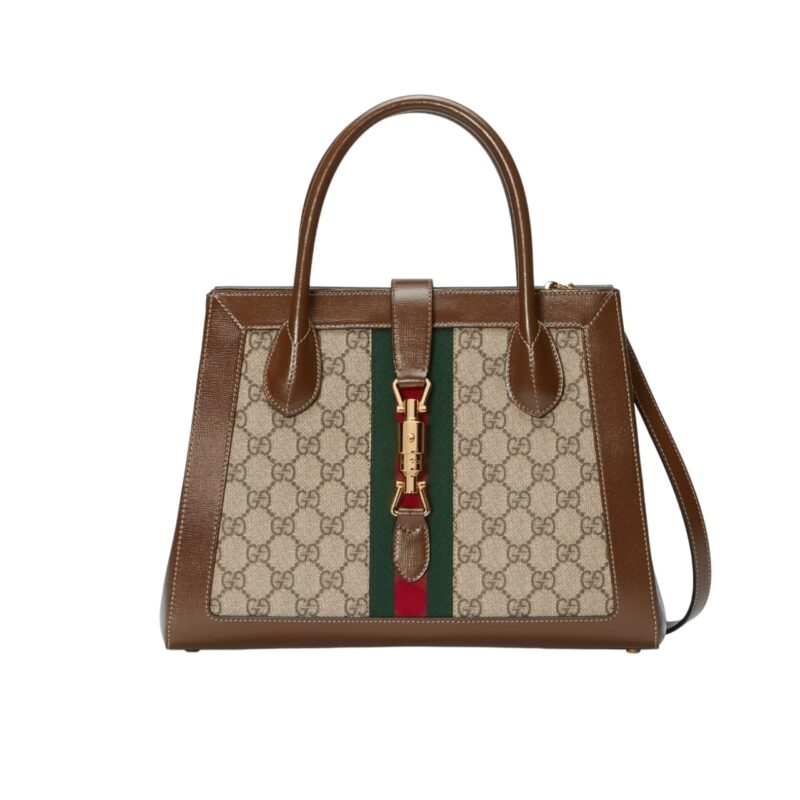 Gucci Medium Tote Bag With Piston Closure Beige 30Cm 649016 Huhhg 8565