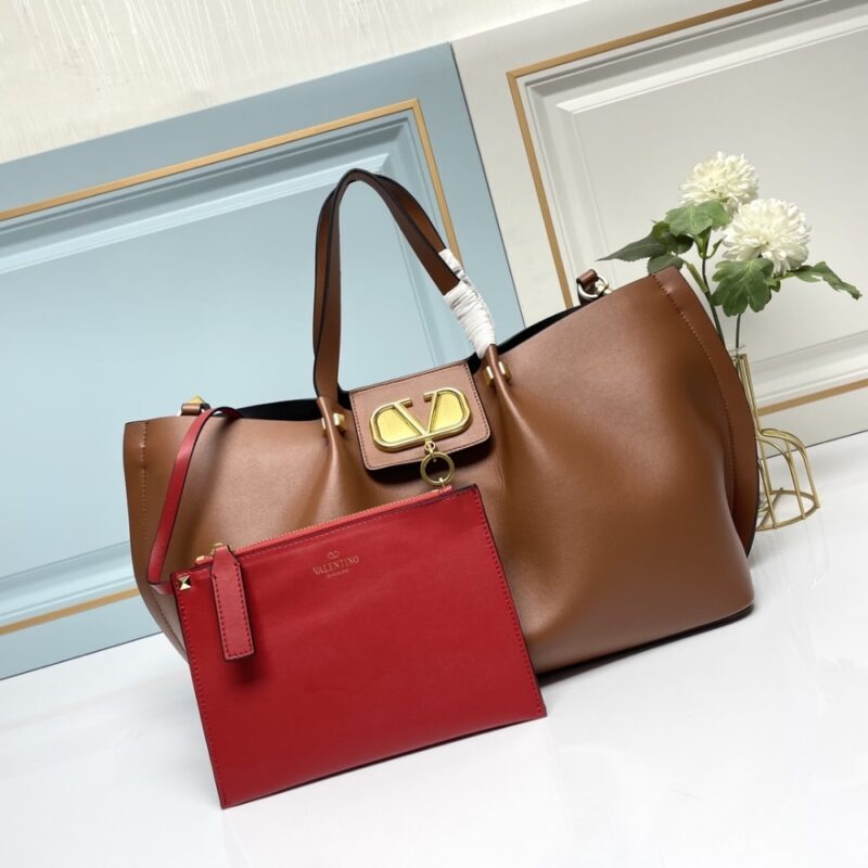 Alternative view of Valentino Garavani Medium Vlogo Escape Shopper Tote Brown 41Cm