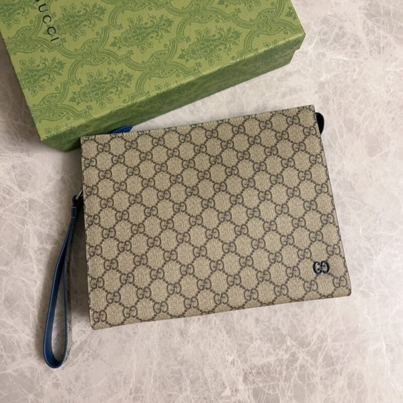 Alternative view of Gucci Gg Pouch With Gg Detail Beige And Ebony 18Cm 768255 Facqc 9773