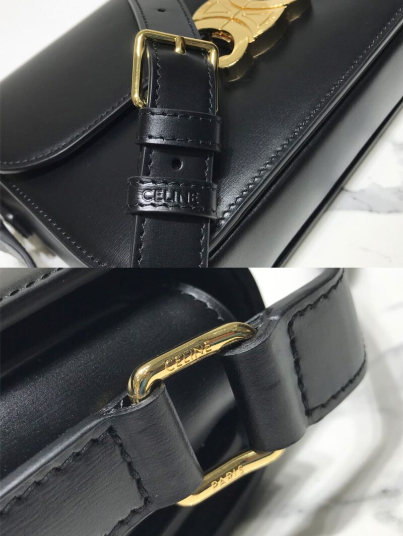 Alternative view of Celine Classique Triomphe Bag In Shiny Black 22.5Cm 187363Bf4.38No