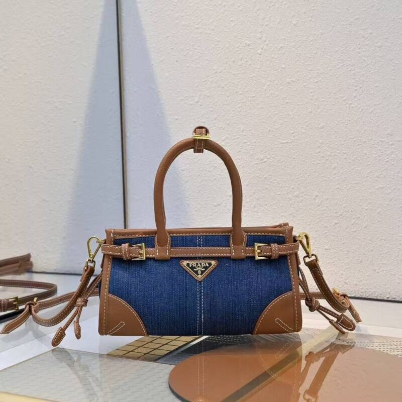 Alternative view of Prada Baby Bonnie Handbag Denim Blue 23Cm