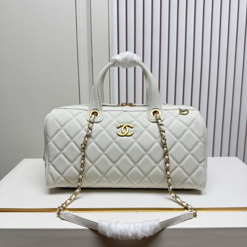 Alternative view of [Super Vip 1:1] Chanel Large Bowling Bag White 31Cm As5579 B20894 10601