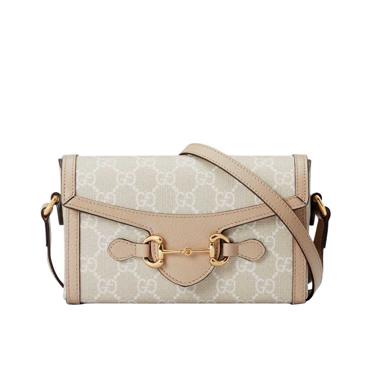 Gucci Horsebit 1955 Mini Bag Beige And White Gg Supreme 18Cm 699296 Uulbg 9683
