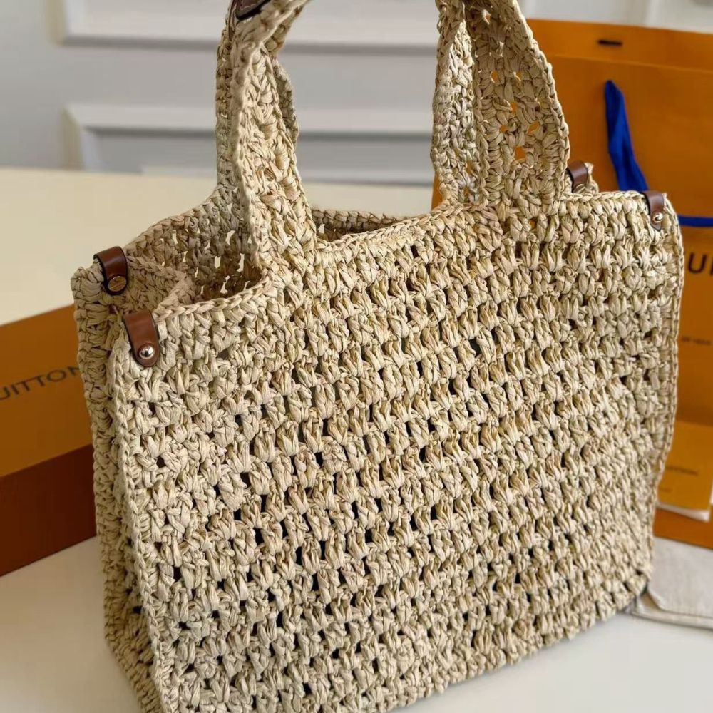 Louis Vuitton Onthego MM Natural Raffia Tan 37Cm M24723 - Image 3
