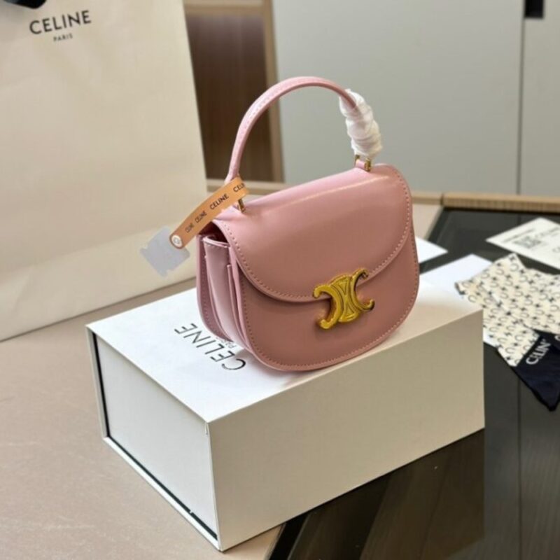 Alternative view of Celine Mini Besace Clea In Shiny Petal Pink 15Cm 10L063Etz 25Tl