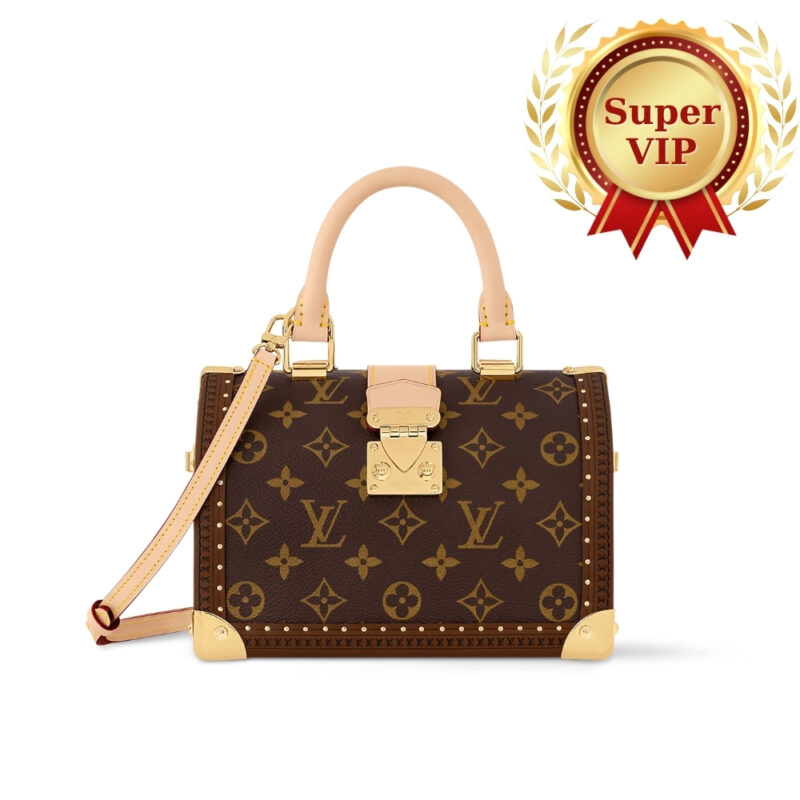 [Super Vip 1:1] Louis Vuitton Speedy Trunk Box Bag 20 Monogram Brown 21Cm M11154