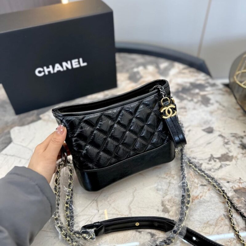 Alternative view of Chanel Gabrielle Small Hobo Bag Smooth Gold Silver Tone Black 20Cm A91810 Y61477 94305