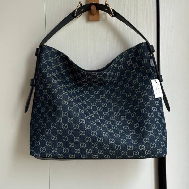 Alternative view of Gucci Beatrix Large Tote Bag Blue And White Gg Denim 40Cm