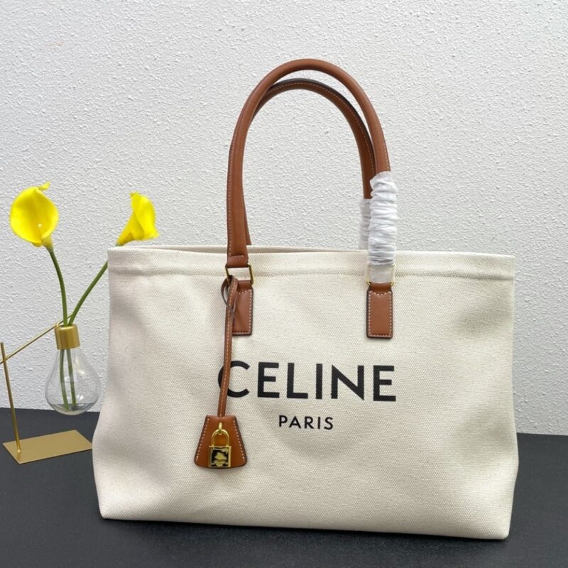 Alternative view of Celine Horizontal Cabas Tote Canvas Beige 33Cm
