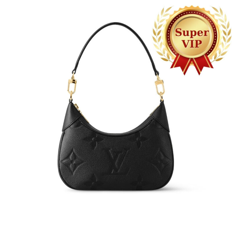 [Super Vip 1:1] Louis Vuitton Bagatelle Monogram Empreinte Leather Black 22Cm M46002