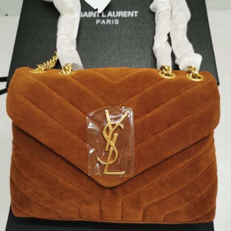 Alternative view of Saint Laurent Loulou Small In Suede Cinnamon Brown 23Cm 4946991U8C77761
