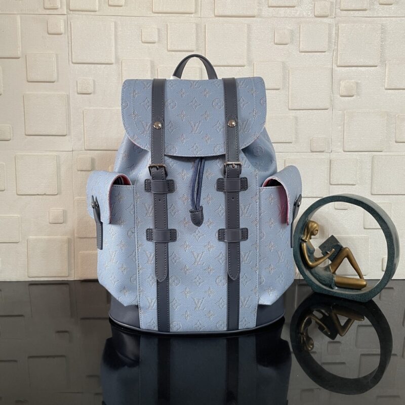 Alternative view of [Super Vip 1:1] Louis Vuitton Christopher MM Backpack Monogram Heritage Blue 44Cm M14676
