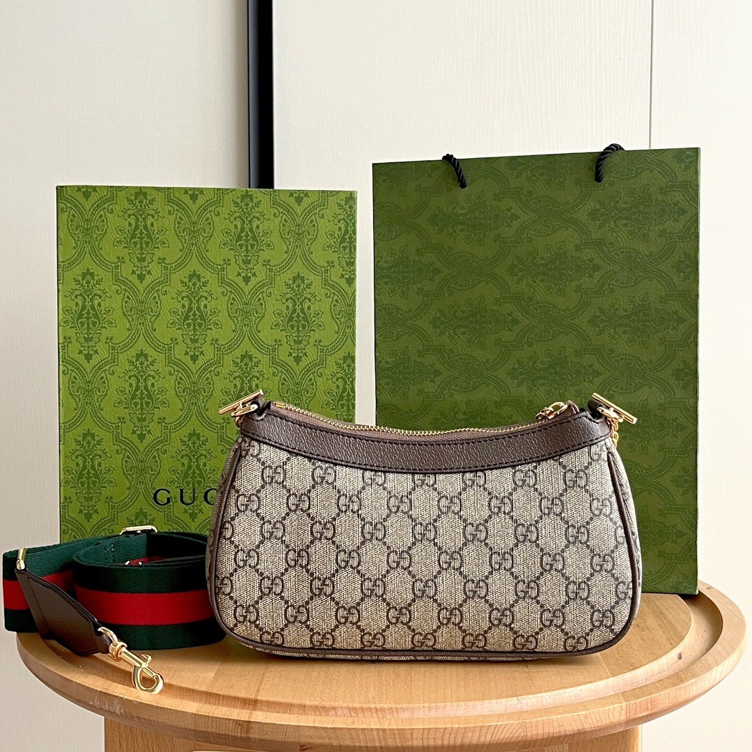 Gucci Ophidia Small Shoulder Bag Beige And Dark Brown 25Cm 735132 FABLE 9442 - Image 3