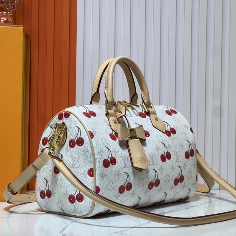 Alternative view of Louis Vuitton X Takashi Murakami Monogram Cerise Speedy 30 White 30Cm M14238