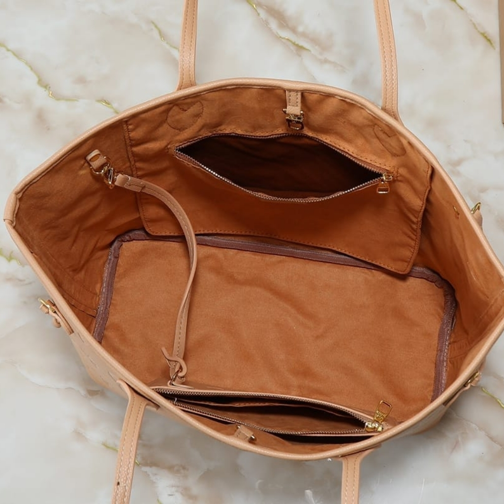 Louis Vuitton Neverfull MM Monogram Empreinte Leather Sand 31Cm M14319 - Image 10