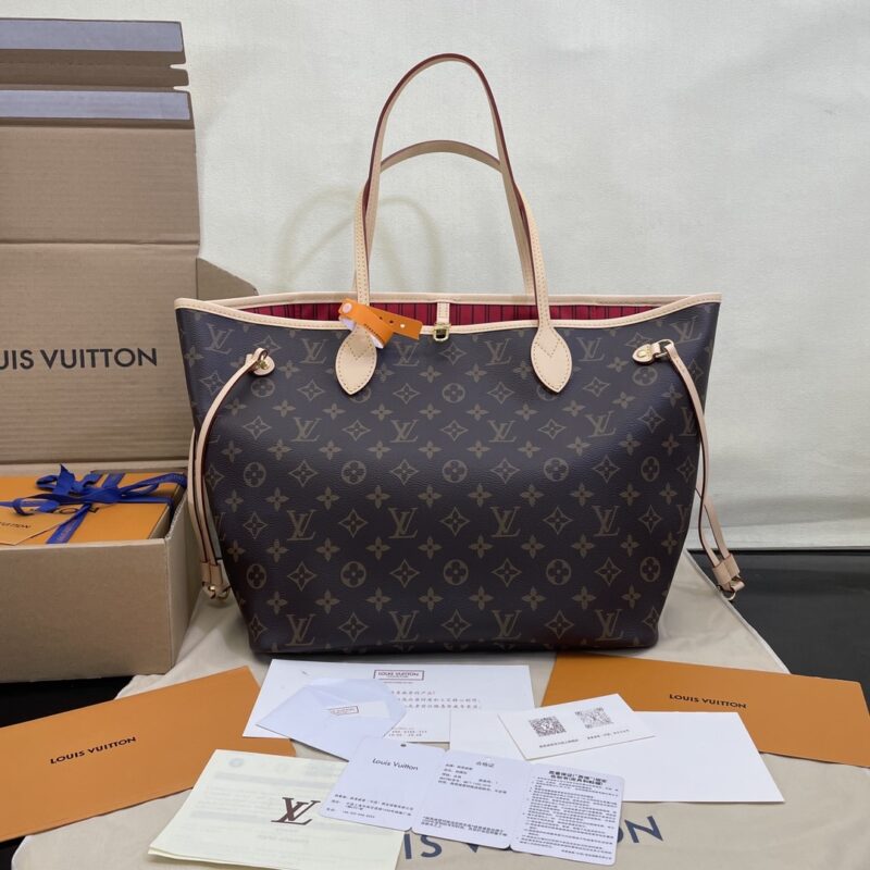 Alternative view of [Super Vip 1:1] Louis Vuitton Neverfull MM Monogram Canvas Cerise Red 31Cm M46987